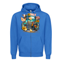 True Royal farm truck farm animals Zipper Hoodie - FaDigitalArtStudio