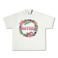 Pistachio Mother With Floral Wreath Urban Heavy Tee - RanaPortraitStore