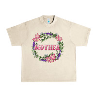 Sandshell Mother With Floral Wreath Urban Heavy Tee - RanaPortraitStore