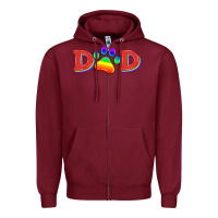 Burgundy lgbtq dad and paw Zipper Hoodie - HRA Design Shop