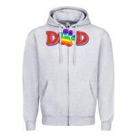 Heather Grey lgbtq dad and paw Zipper Hoodie - HRA Design Shop