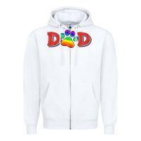 White lgbtq dad and paw Zipper Hoodie - HRA Design Shop