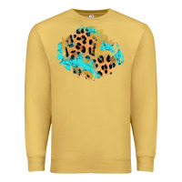 Antique Gold glitter leopard turquoise patch Premium Sweatshirt - AdoDesignShop