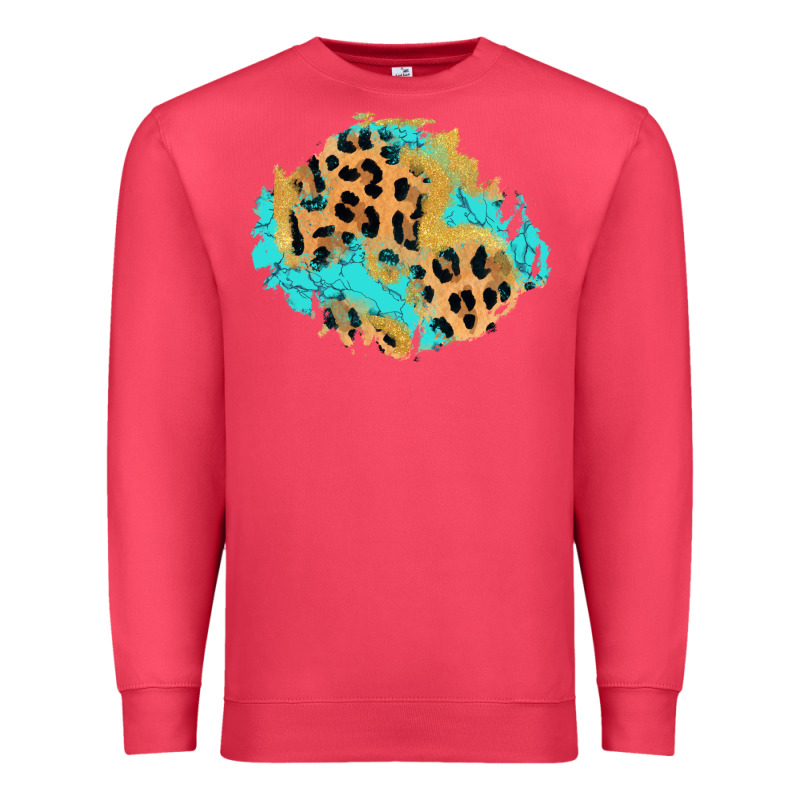 Glitter Leopard Turquoise Patch Premium Sweatshirt by AdoDesignShop | Teevron