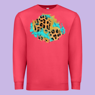 Glitter Leopard Turquoise Patch Premium Sweatshirt Designed By Adodesignshop