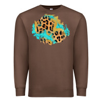 Chestnut glitter leopard turquoise patch Premium Sweatshirt - AdoDesignShop