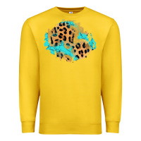 Lemon glitter leopard turquoise patch Premium Sweatshirt - AdoDesignShop