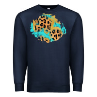 Navy glitter leopard turquoise patch Premium Sweatshirt - AdoDesignShop