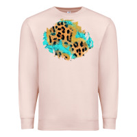 Pale Pink glitter leopard turquoise patch Premium Sweatshirt - AdoDesignShop
