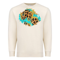 Sandshell glitter leopard turquoise patch Premium Sweatshirt - AdoDesignShop