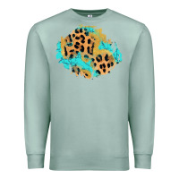 Seafoam glitter leopard turquoise patch Premium Sweatshirt - AdoDesignShop