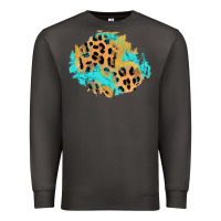 Smoke glitter leopard turquoise patch Premium Sweatshirt - AdoDesignShop