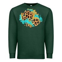 Sports Green glitter leopard turquoise patch Premium Sweatshirt - AdoDesignShop