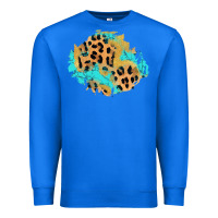 True Royal glitter leopard turquoise patch Premium Sweatshirt - AdoDesignShop