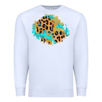 White glitter leopard turquoise patch Premium Sweatshirt - AdoDesignShop