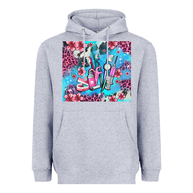 Dentist Element With Flowers Heavyweight Hoodie by AdoDesignShop | Teevron