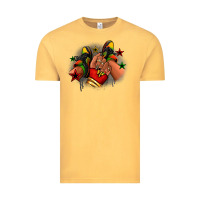 Vintage Mustard Juneteenth black girl sneakers Vintage Tee - RanaPortraitStore