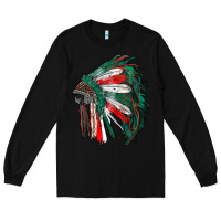 Black mexican flag indian headdress Long Sleeve Tee - RanaPortraitStore