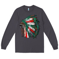 Smoke mexican flag indian headdress Long Sleeve Tee - RanaPortraitStore