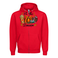 Red tis the season Zipper Hoodie - RacoonDesign