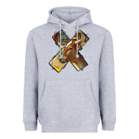 Heather Grey farm life alphabet lowercase letters x Heavyweight Hoodie - BundleAndBundleShop