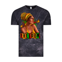 Cloud Black Juneteenth freedom afro woman Vintage Tee - RanaPortraitStore