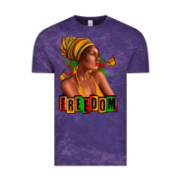 Cloud Purple Juneteenth freedom afro woman Vintage Tee - RanaPortraitStore