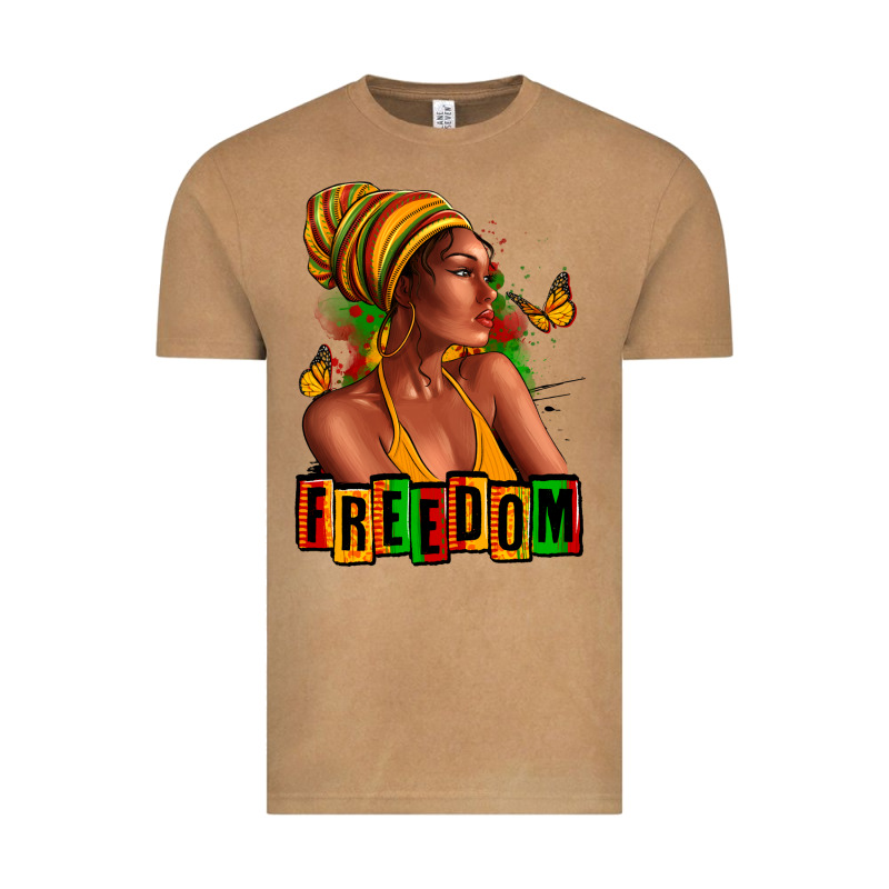 Juneteenth Freedom Afro Woman Vintage Tee by RanaPortraitStore | Teevron