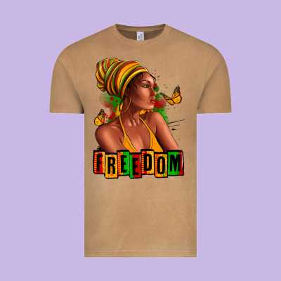 Vintage Tee Juneteenth freedom afro woman