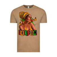 Vintage Coffee Juneteenth freedom afro woman Vintage Tee - RanaPortraitStore