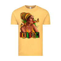 Vintage Mustard Juneteenth freedom afro woman Vintage Tee - RanaPortraitStore