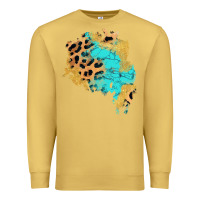 Antique Gold glitter leopard turquoise patch Premium Sweatshirt - AdoDesignShop