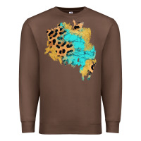 Chestnut glitter leopard turquoise patch Premium Sweatshirt - AdoDesignShop