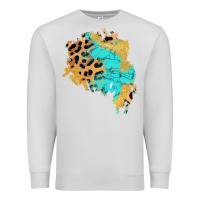 Dove Grey glitter leopard turquoise patch Premium Sweatshirt - AdoDesignShop