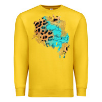 Lemon glitter leopard turquoise patch Premium Sweatshirt - AdoDesignShop