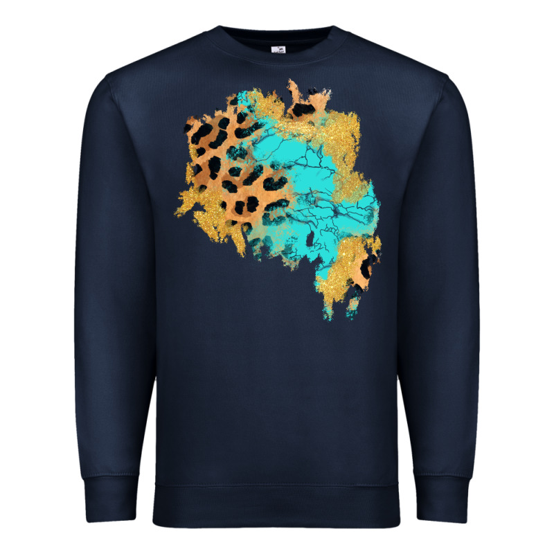 Glitter Leopard Turquoise Patch Premium Sweatshirt by AdoDesignShop | Teevron
