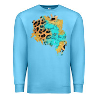 Ocean Blue glitter leopard turquoise patch Premium Sweatshirt - AdoDesignShop