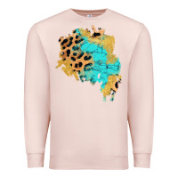 Pale Pink glitter leopard turquoise patch Premium Sweatshirt - AdoDesignShop