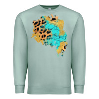 Seafoam glitter leopard turquoise patch Premium Sweatshirt - AdoDesignShop