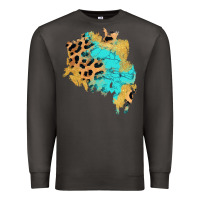 Smoke glitter leopard turquoise patch Premium Sweatshirt - AdoDesignShop