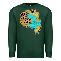 Sports Green glitter leopard turquoise patch Premium Sweatshirt - AdoDesignShop
