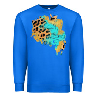 True Royal glitter leopard turquoise patch Premium Sweatshirt - AdoDesignShop