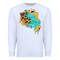 White glitter leopard turquoise patch Premium Sweatshirt - AdoDesignShop