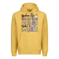 Antique Gold when life gives you scraps make a quilt Premium Hoodie - MaliasSmallBusiness
