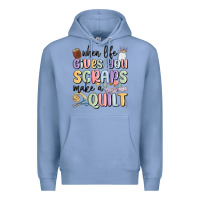 Colony Blue when life gives you scraps make a quilt Premium Hoodie - MaliasSmallBusiness