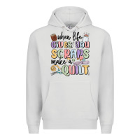 Dove Grey when life gives you scraps make a quilt Premium Hoodie - MaliasSmallBusiness