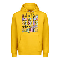 Lemon when life gives you scraps make a quilt Premium Hoodie - MaliasSmallBusiness