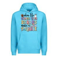 Ocean Blue when life gives you scraps make a quilt Premium Hoodie - MaliasSmallBusiness