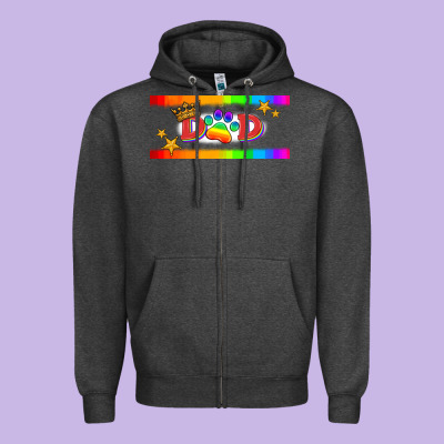 Lgbtq Dad  Libbey Glass Zipper Hoodie Designed By Hra Design Shop
