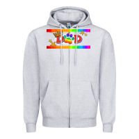 Heather Grey lgbtq dad  libbey glass Zipper Hoodie - HRA Design Shop